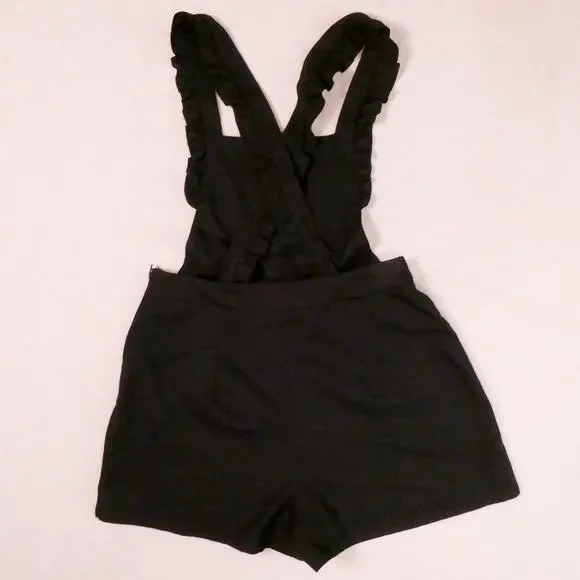 Hot Topic Black Embroidered Ghost Pinafore Romper Size M Pumpkins Whimsygoth - Picture 2 of 8